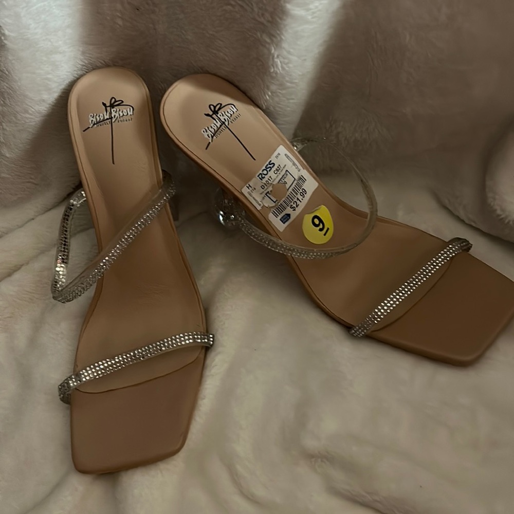 Nude color see thru heel